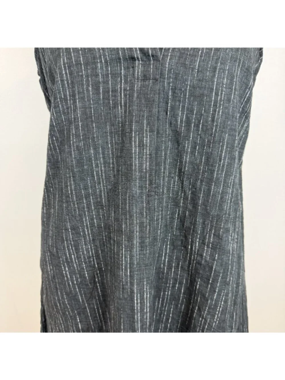 Nanette Nomadic Story Womens Medium Black Linen Shift Dress Pockets Sleeveless